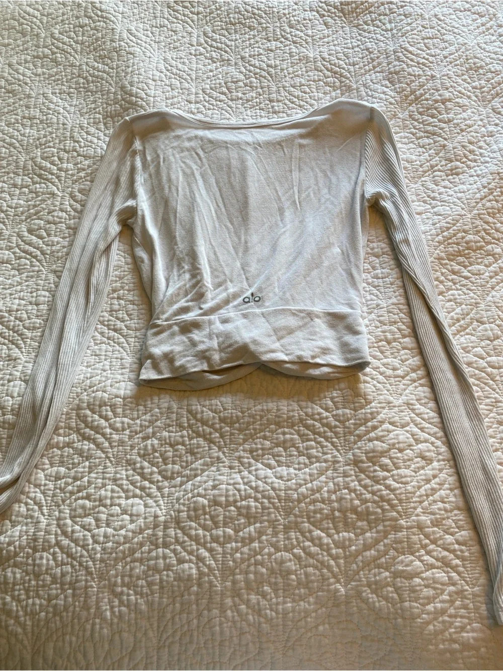 ALO White Twist-Front Long Sleeve Top - Women